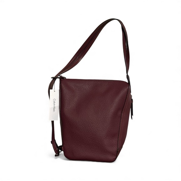 Calvin Klein Reyna Pebble Crossbody Purse | Mercari Calvin Klein Deep Burgundy Shoulder Bag